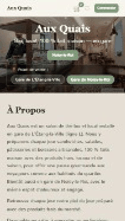 Arx Commerces - Démo mobile page d'accueil