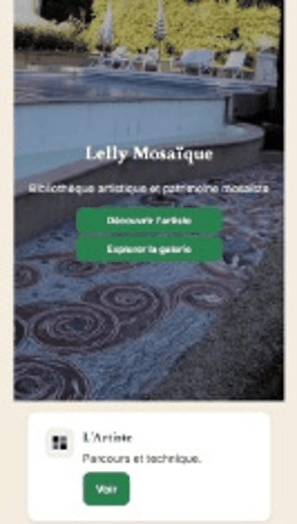 Lelly Mosaïque - Démo mobile site artisan mosaïste